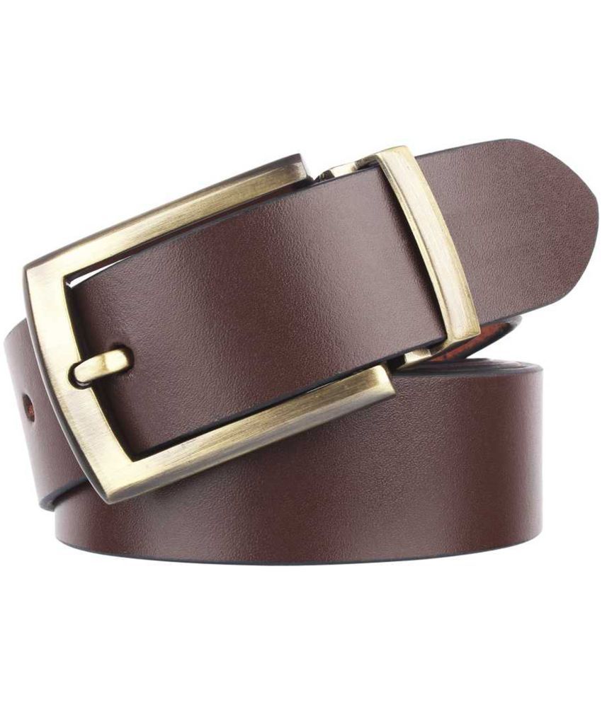    			SUNSHOPPING Brown Leather Formal Belt Pack of 1