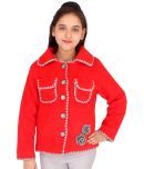 Cutecumber Girls Wollen Denim Jackets For ( Pack of 1 , Red )