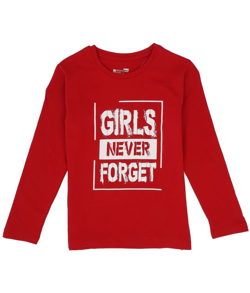     			GIRLS TSHIRT ROUND NECK FULL SLEEVES SOLID RED