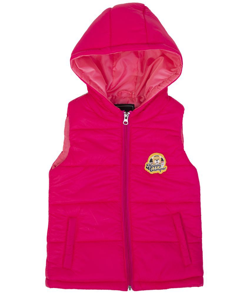     			MONT BLAZE Girls Winterwear Pink Nylon Sleeveless Jacket
