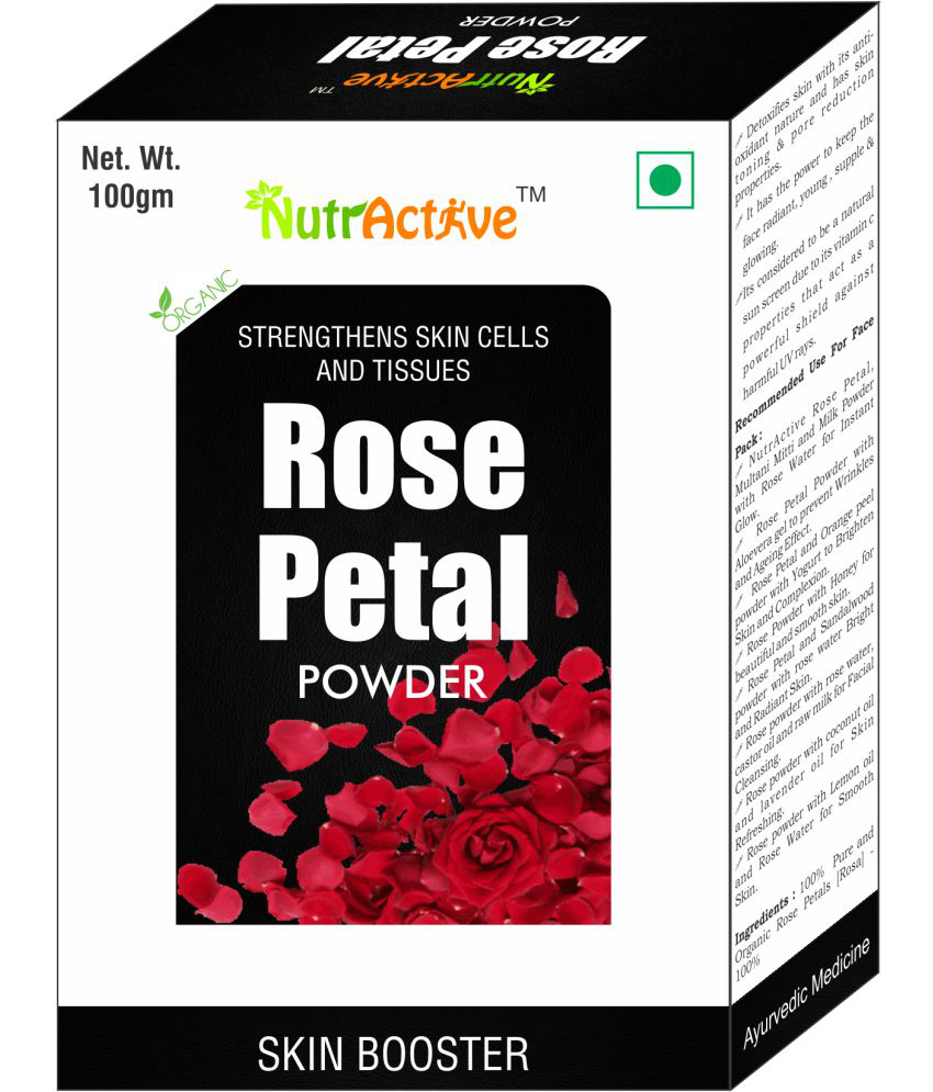 NutrActive Rose Petal Powder | 100% Natural Scrub + Mask 100 gm