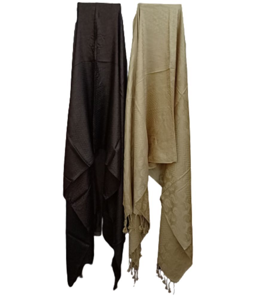     			BBQSTYLE Beige Shawl - Pack of 2