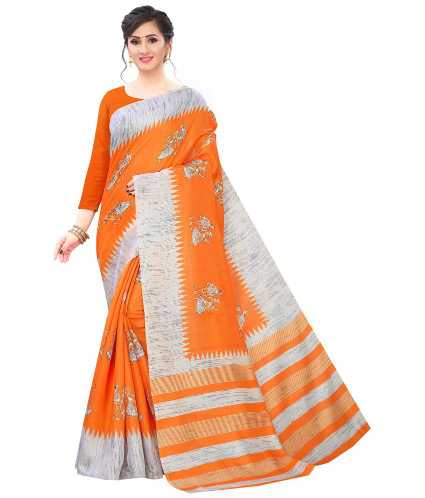 Bhakarwadi - Multicolor Silk Saree With Blouse Piece (Pack of 1)