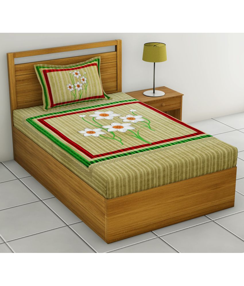     			Uniqchoice Cotton Single Bedsheet with 1 Pillow Cover ( 220 cm x 150 cm )