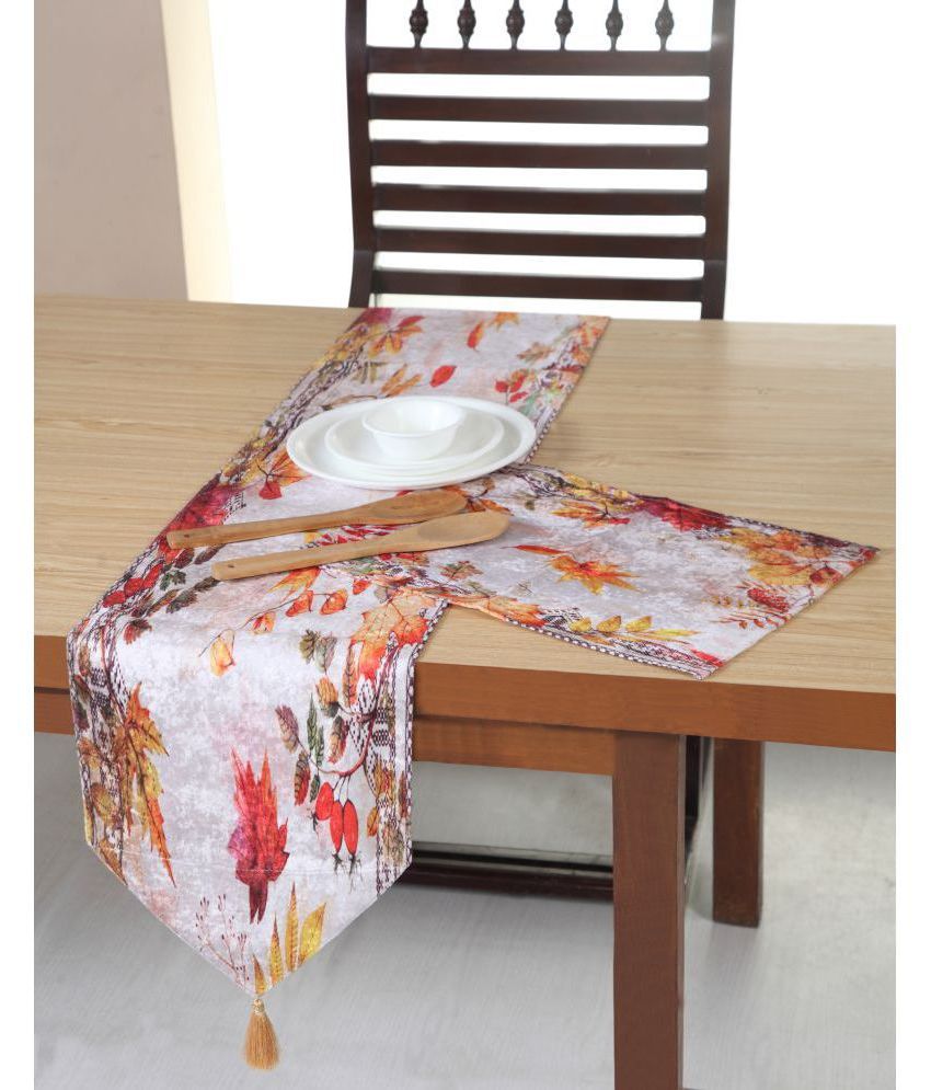     			AAZEEM Printed Table Runner with Tassels, Unique Desgin Table Runner with 4 Placemat, 180 cm X 30 cm