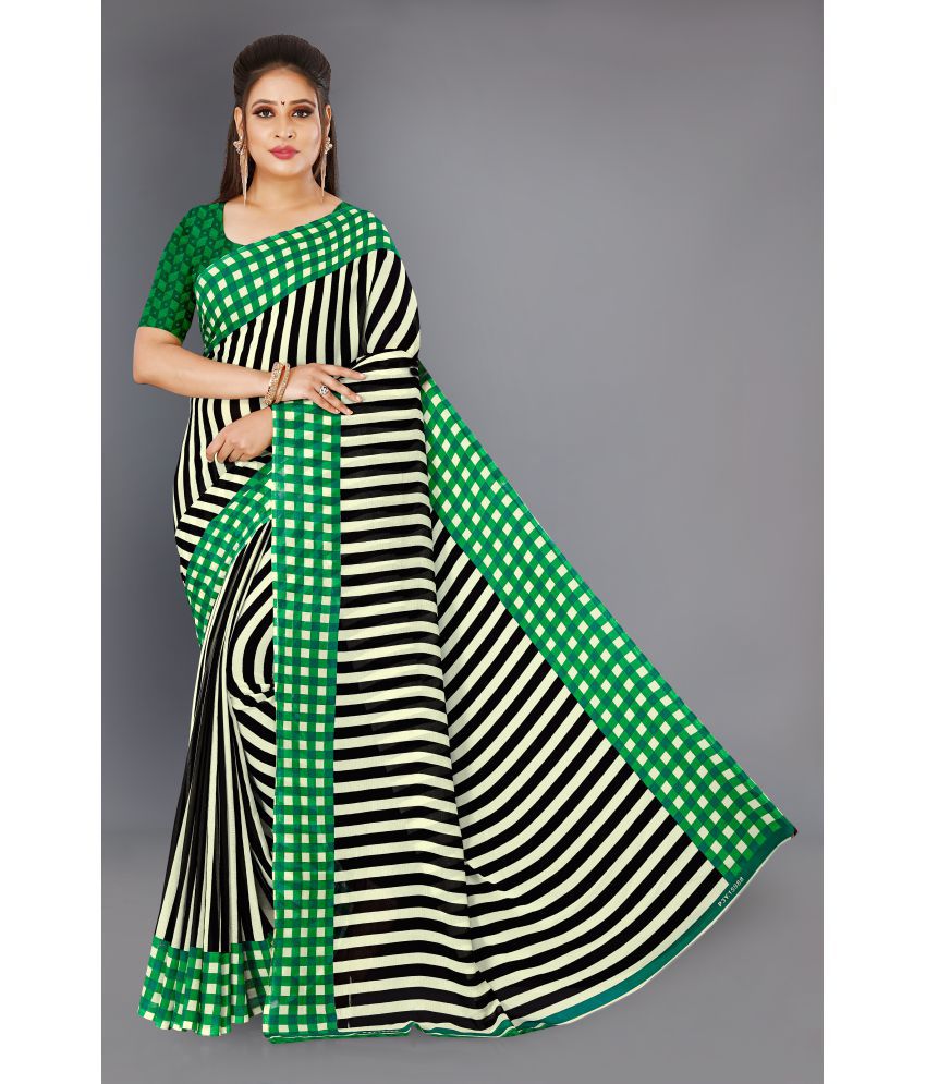     			Anand Sarees Green Georgette Saree -