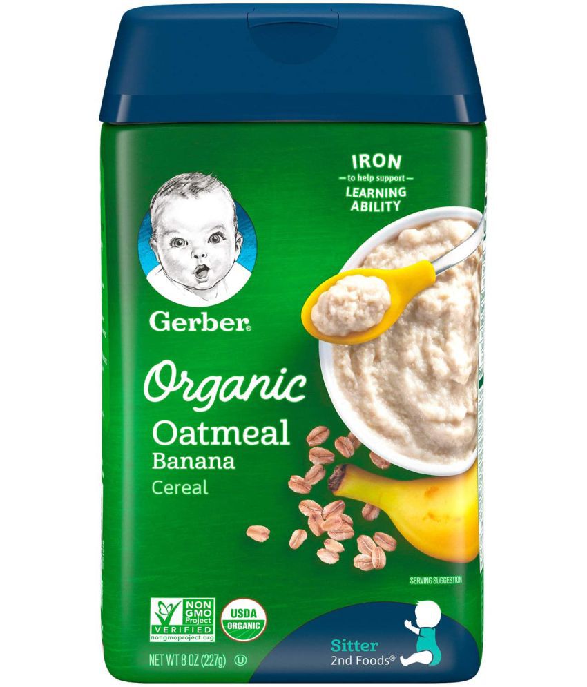 Gerber  Organic Oatmeal Banana Cereal Infant Cereal for 6 Months + ( 227 gm )