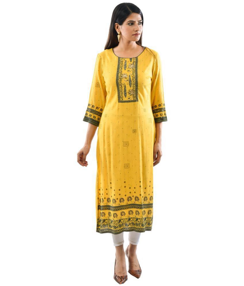    			AMIRA'S INDIAN ETHNICWEAR - Yellow Rayon Women's Stitched Salwar Suit ( )