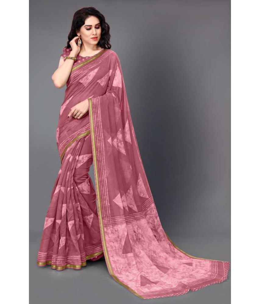     			AARTI SELECTION Pink Cotton Saree -