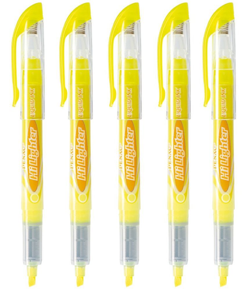     			Penac Liquid Ink Liner Highlighter Fluorescent Yellow (Pack of 5)