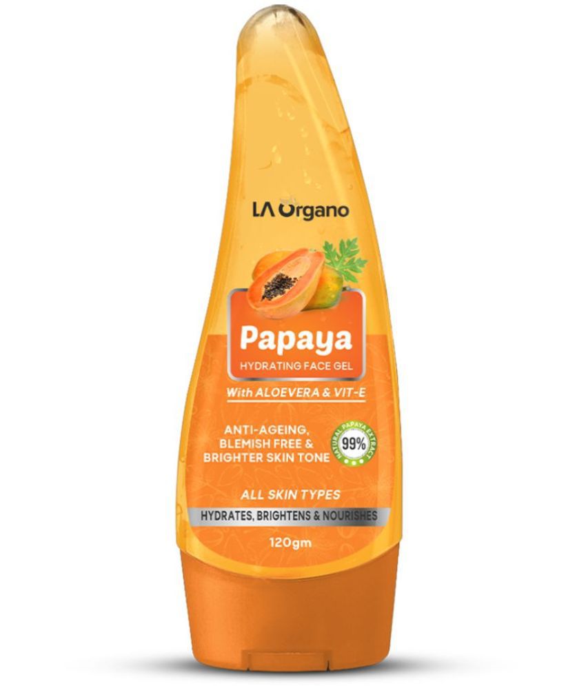 LA ORGANO Papaya Hydrating Face Gel with Alovera & Vit-E for Anti-Ageing Hydration Booster 120 gm
