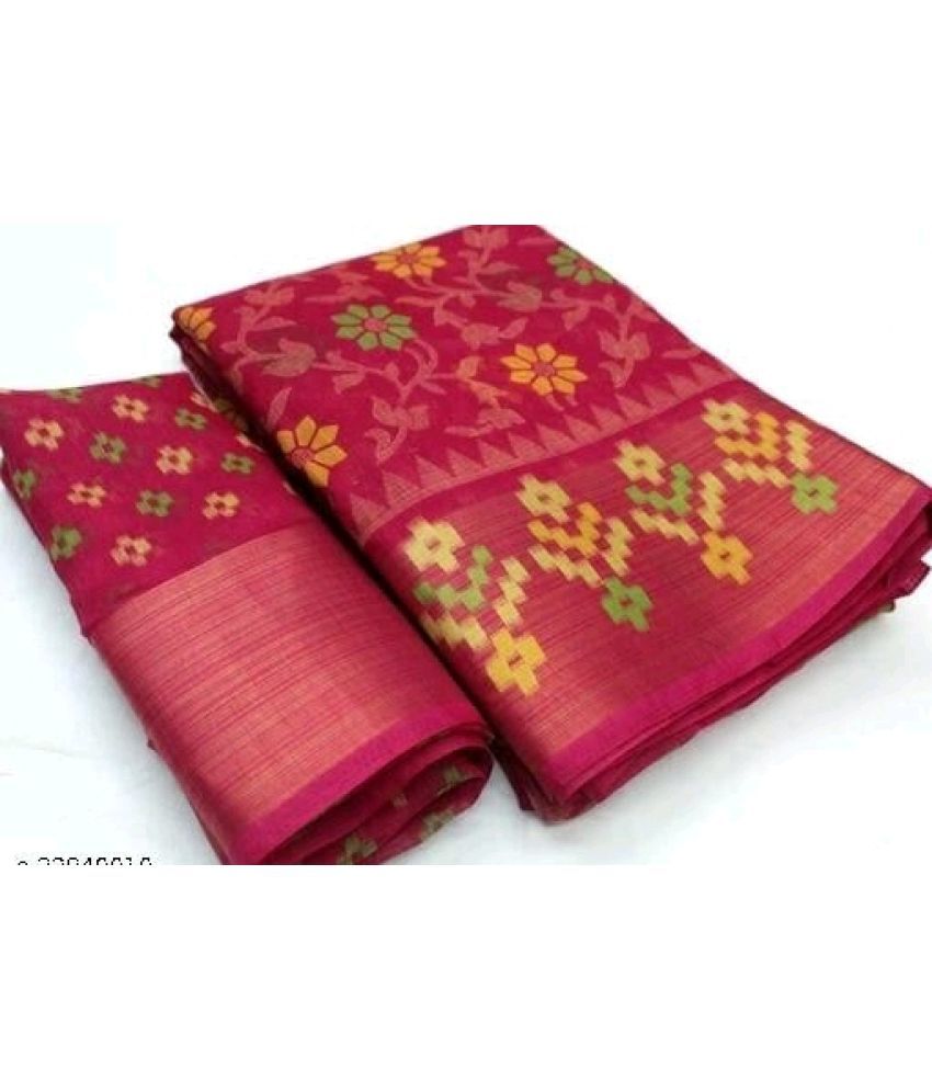     			AARTI SELECTION Pink Cotton Saree -