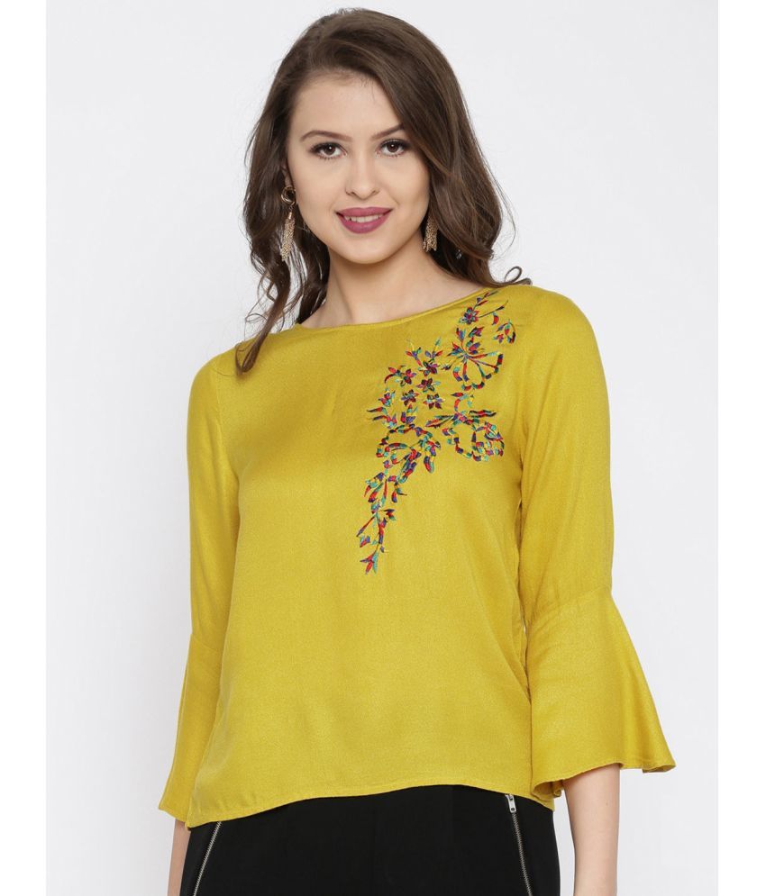     			Rare Modal Regular Tops - Yellow Single