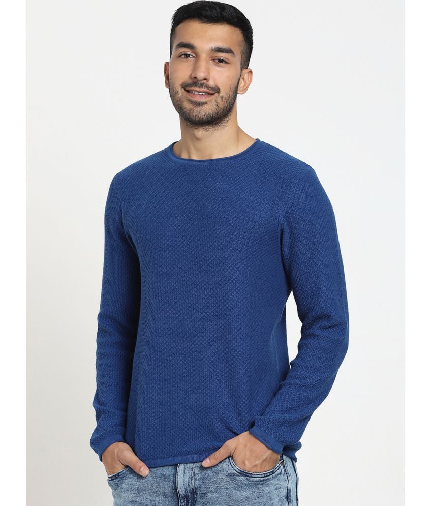     			Bewakoof Blue Round Neck Sweater Single