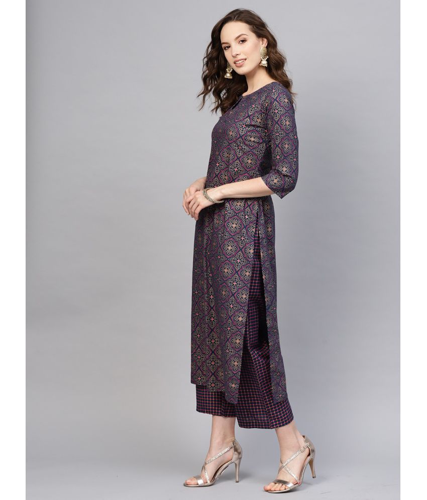 INDO ERA Cotton Kurti With Palazzo - Stitched Suit Single - Buy INDO ...
