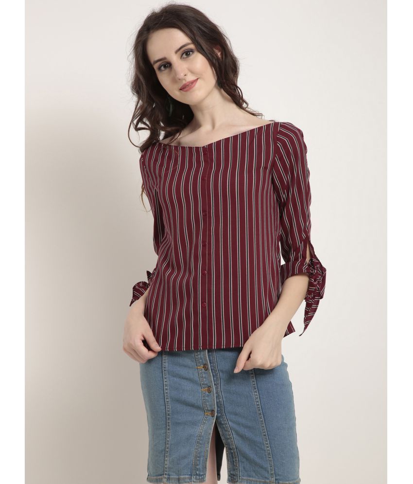     			Rare Polyester Regular Tops - Maroon Single