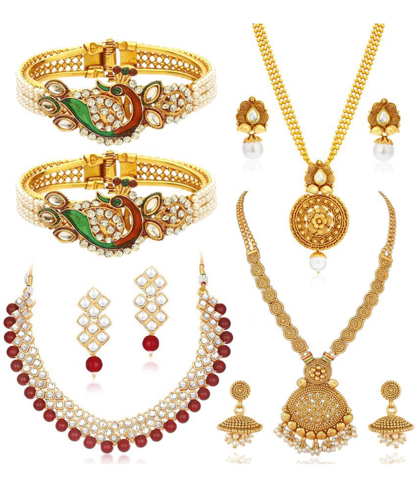     			Sukkhi Alloy Multi Color Traditional Necklace set Combo