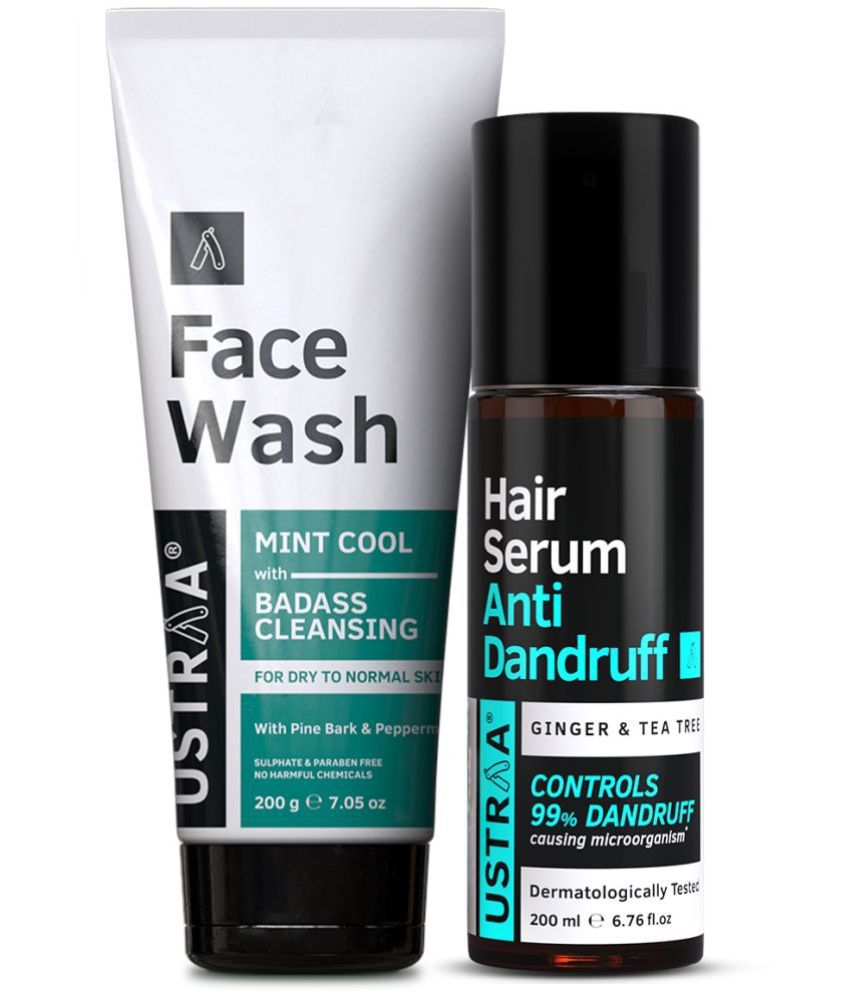     			Ustraa Anti Dandruff Hair Serum 200ml & Face Wash Dry Skin 200g
