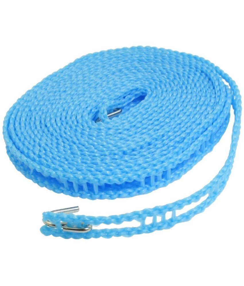     			Windproof Anti-Slip Clothes Washing Line Drying Nylon Rope with Hooks 5 meters