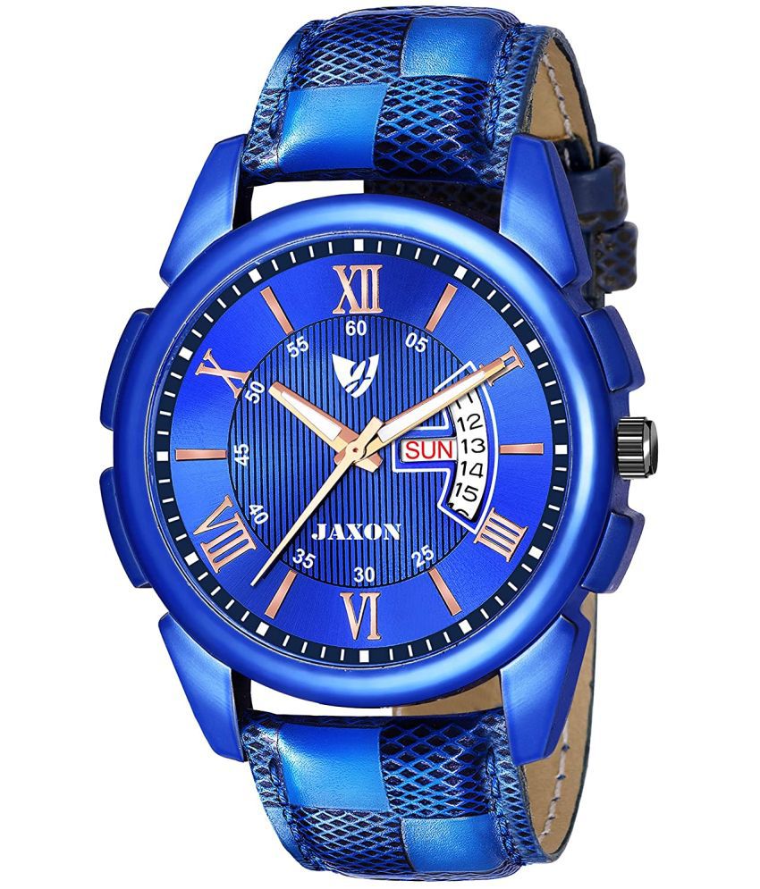     			JAXON MWJ-515 Blue Dial Leather Analog Men's Watch
