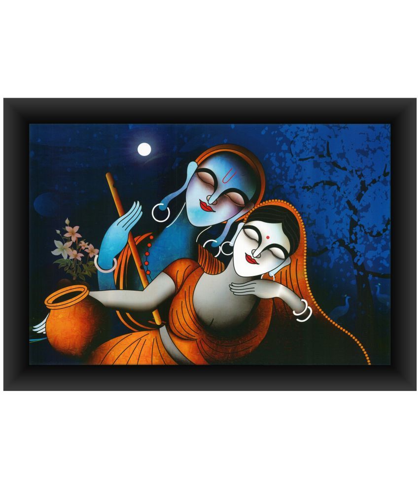 Poylaamo Radha Krishna Wall Painting with Frame Paper Painting ...