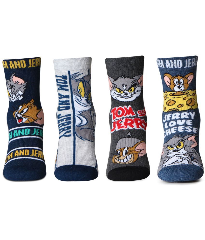     			Bonjour Multicolored Tom & Jerry Crew Unisex Socks(3-5Y)
