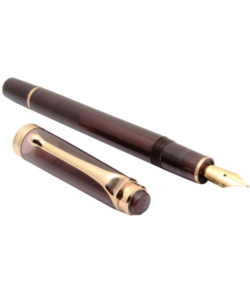     			Srpc Click Tulip Brown Colorful Demonstrator Piston Ink Filler Fountain Pen