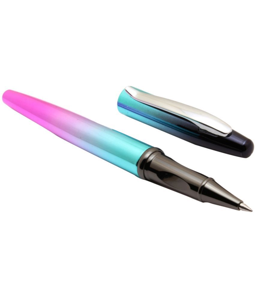     			Srpc Exclusive 3778 Epic Rainbow Colors Roller ball Pen With Chrome Trims - Pink Blue