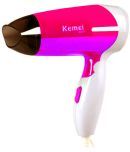 Kemei Salon 1200W Foldable Hair Dryer ( Pink )