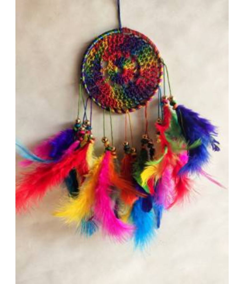     			new lucky Feather Multicolour Dream Catcher - Pack of 1 ( X cms )