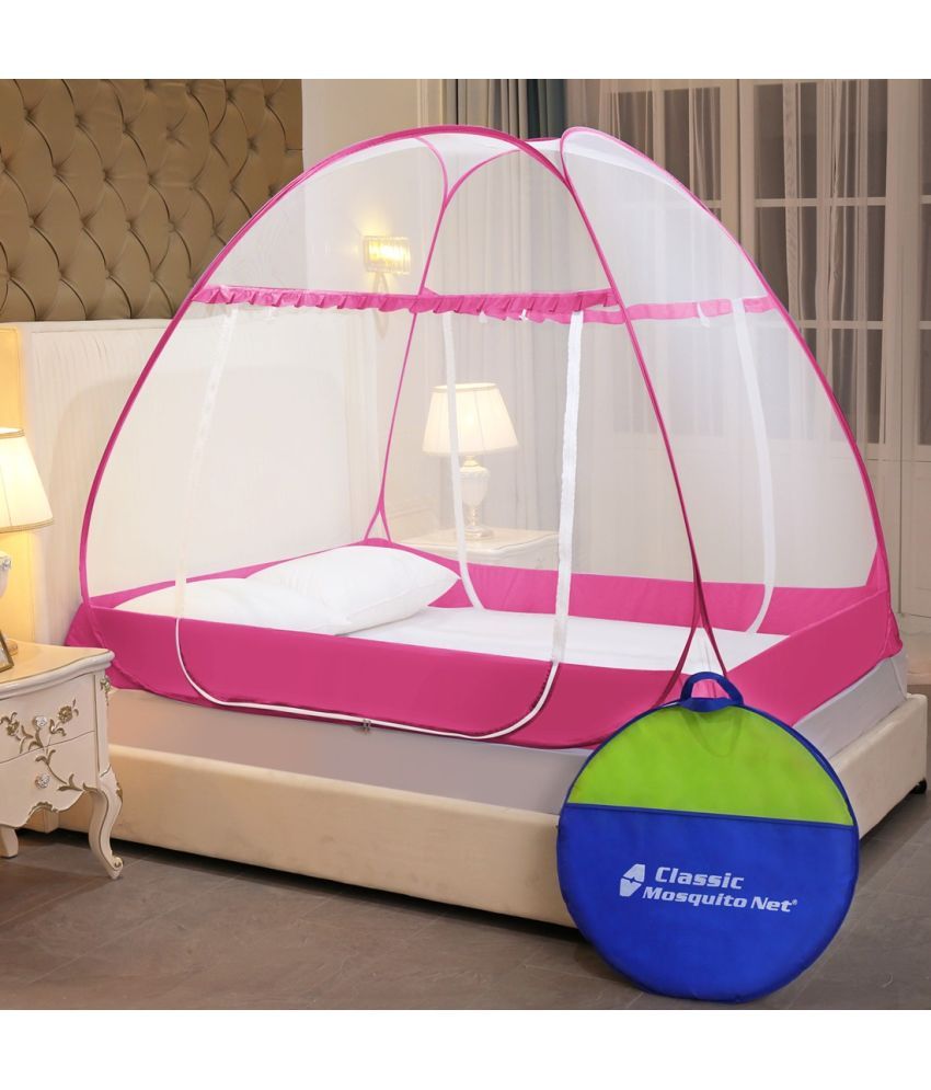     			Classic Mosquito Net King Pink Plain Mosquito Net