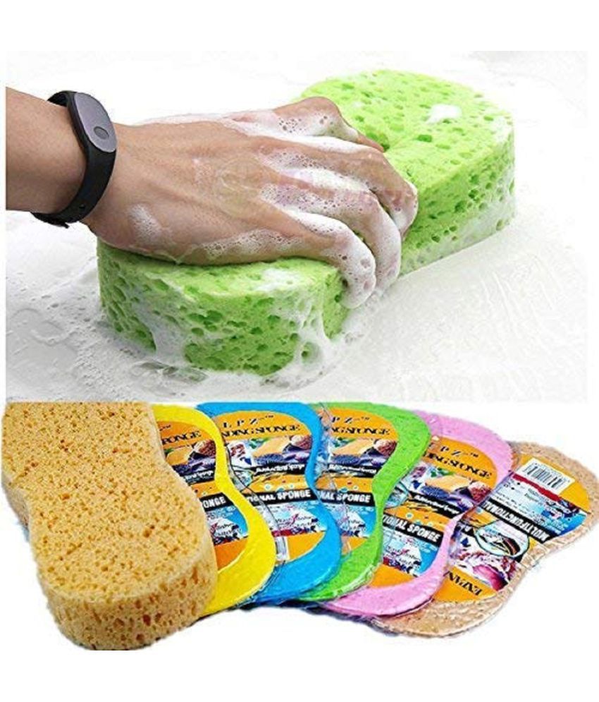 FLUJO Super Absorbent Multipurpose Cellulose Sponge for Washing Cars, Walls, Windows & Other places