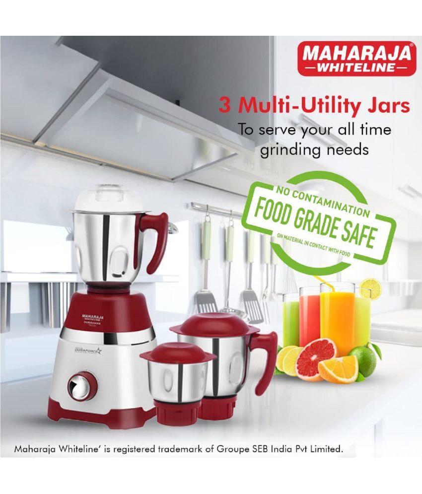 Maharaja Whiteline Duramaxx 750 Watt 3 Jar Mixer Grinder Price in India