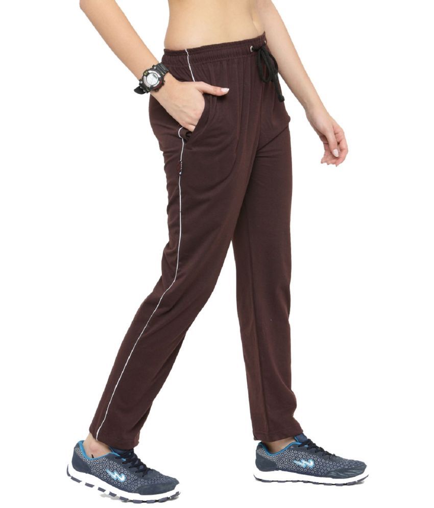     			Uzarus Brown Cotton Blend Trackpants - Single