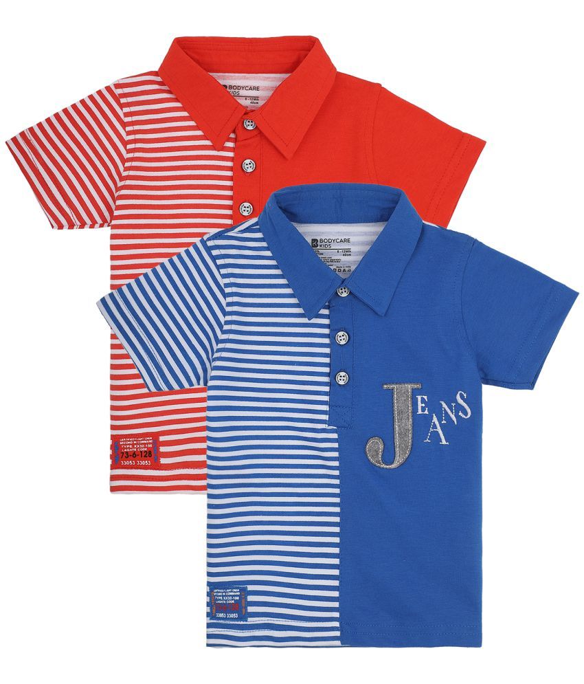     			BOYS Red And Blue TSHIRT ROUND NECK HALF SLEEVES Pack Of 2