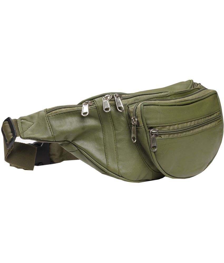     			Aspen Leather Green Waist Bag, Fanny Bag, Travel Bag