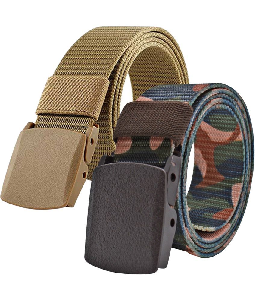     			Loopa Multi Nylon Casual Belt Pack of 2