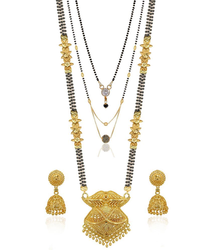     			MGSV set Combo Of mangalsutra necklace set pendant with earrings