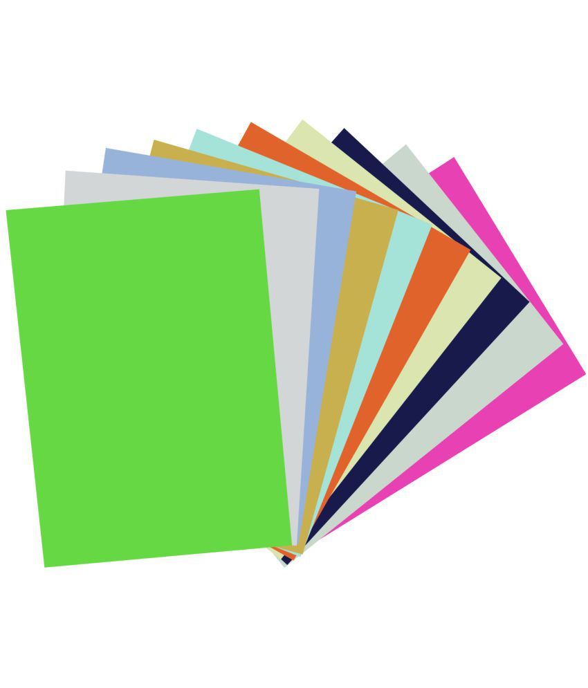 EaseArt Colour Paper Pack Of 100 Sheets/Smooth Finish 75 Gsm/ A4 Size: 10 Assorted Colours - Photo Copy/Copier/Printing/Art & Craft Coloured Paper