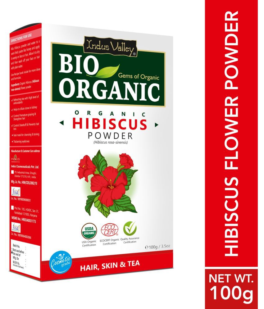Indus Valley Bio Organic 100% Pure Hibiscus Powder 100g