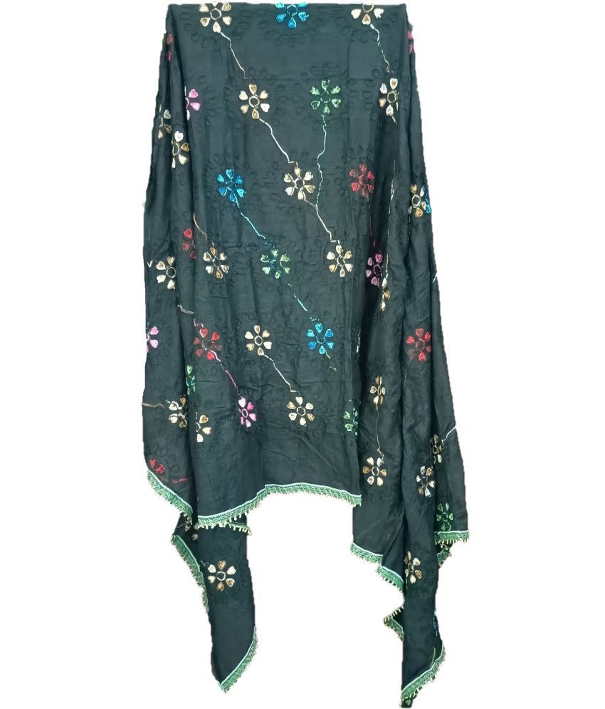     			BBQSTYLE Black Cotton Dupatta - Single