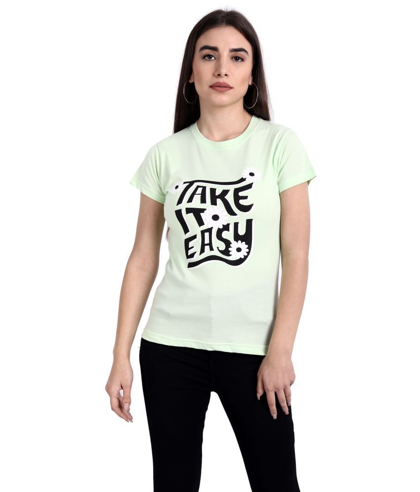     			Fabflee Cotton Green T-Shirts - Single