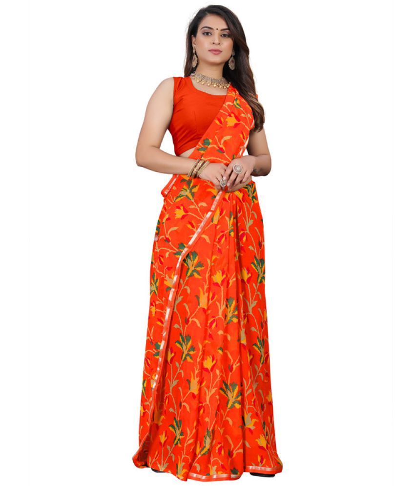     			AARTI SELECTION Orange Georgette Saree -