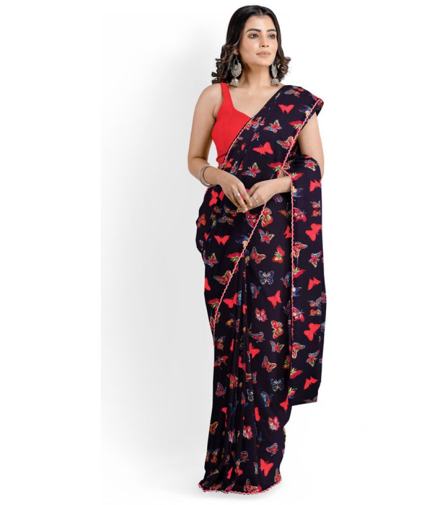     			AARTI SELECTION Red Georgette Saree -