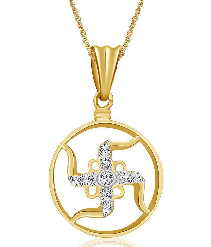     			Vighnaharta Swastik/Satiya  Gold Alloy Traditional Pendant Without Chain For Men