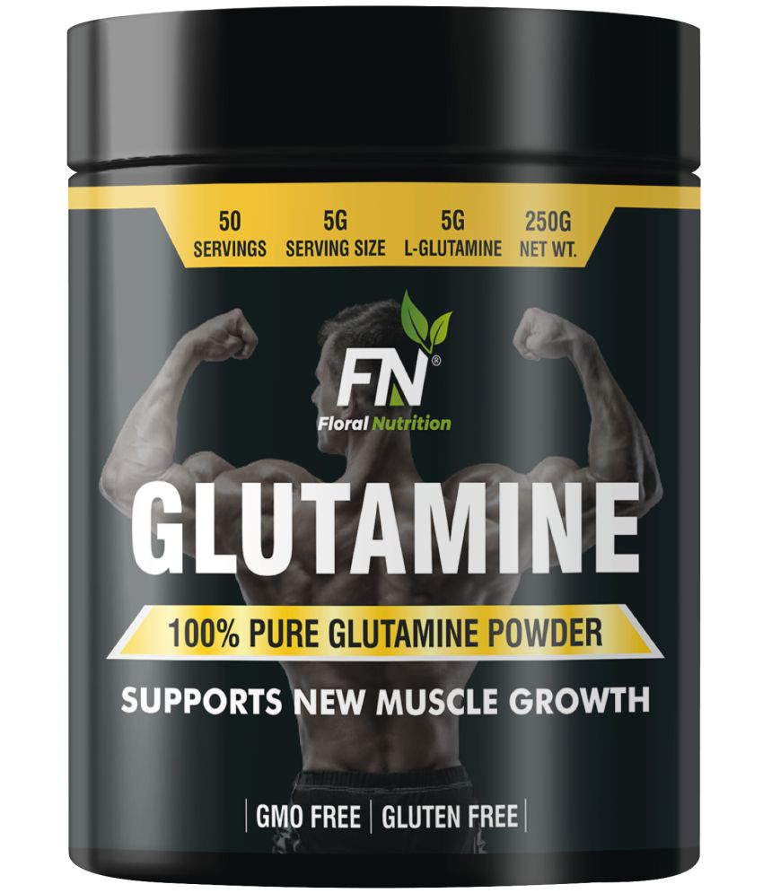 Floral Nutrition Glutamine Powder for Muscle Recovery & Growth, Support Intense Workout 250 gm