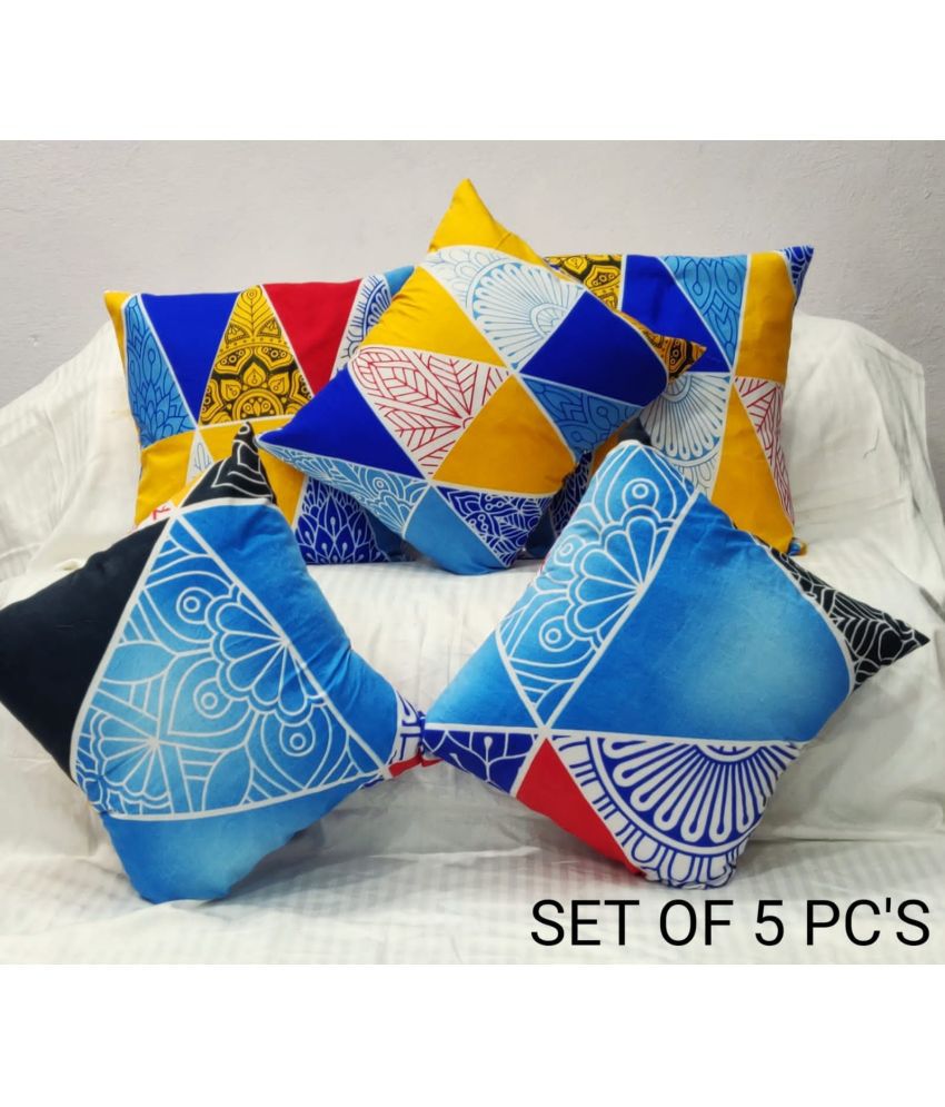     			Koli collections Set of 5 Cotton Cushion Covers 40X40 cm (16X16)