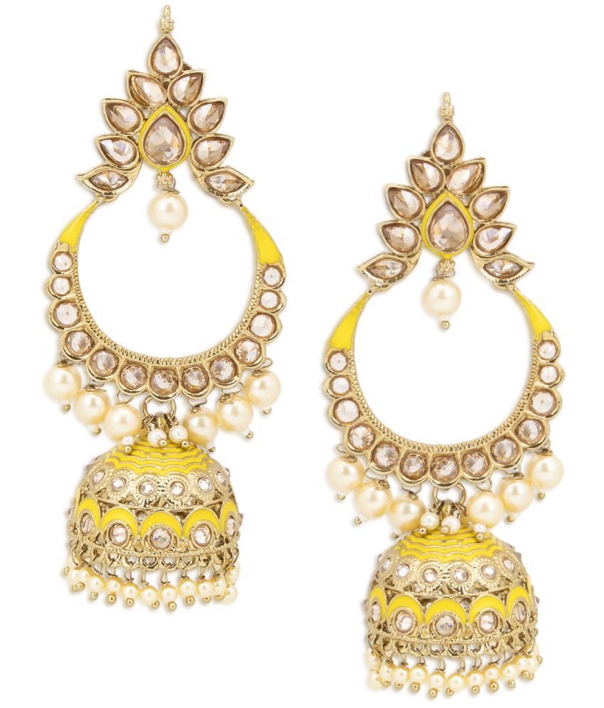     			Sukkhi Glorious LCT Gold Plated Pearl Meenakari Jhumki Earring for Women