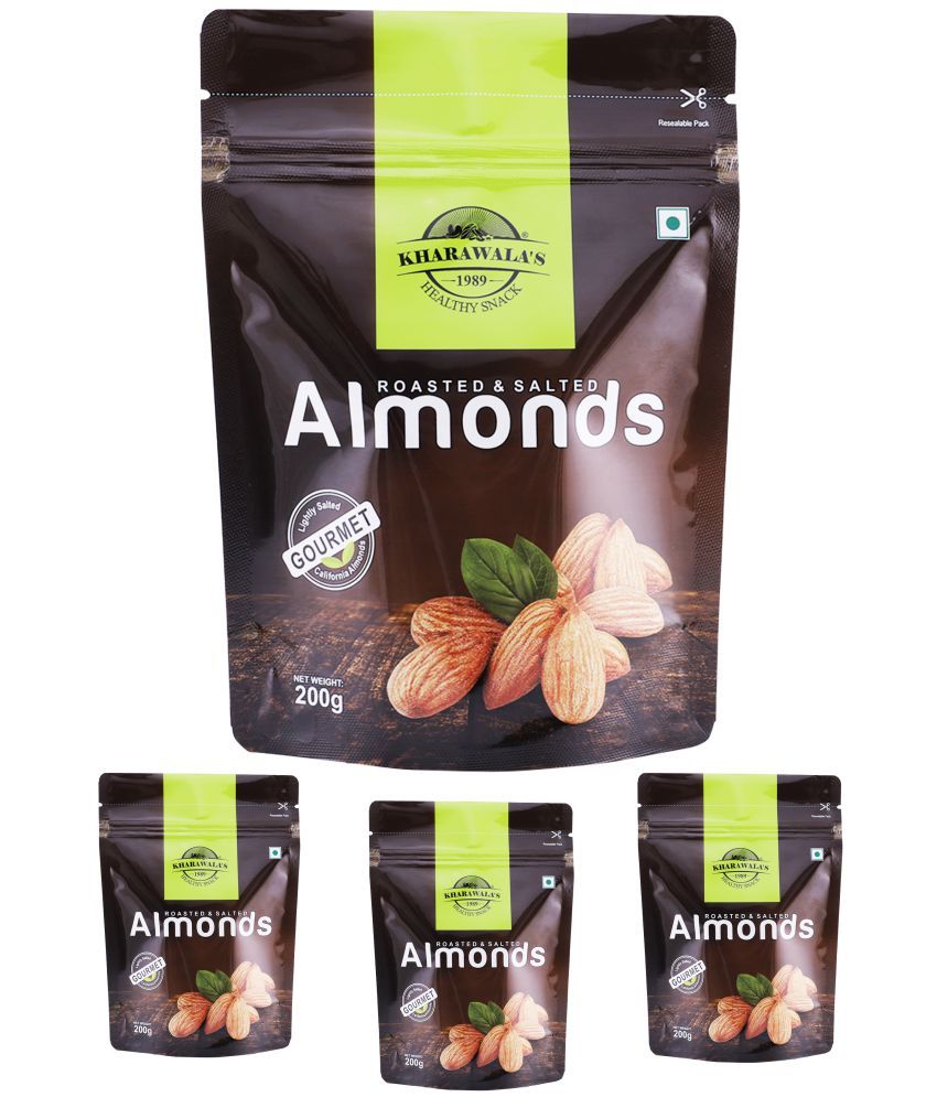     			Kharawala's Roasted & Salted Almonds Pack of 4 (200 gms each)