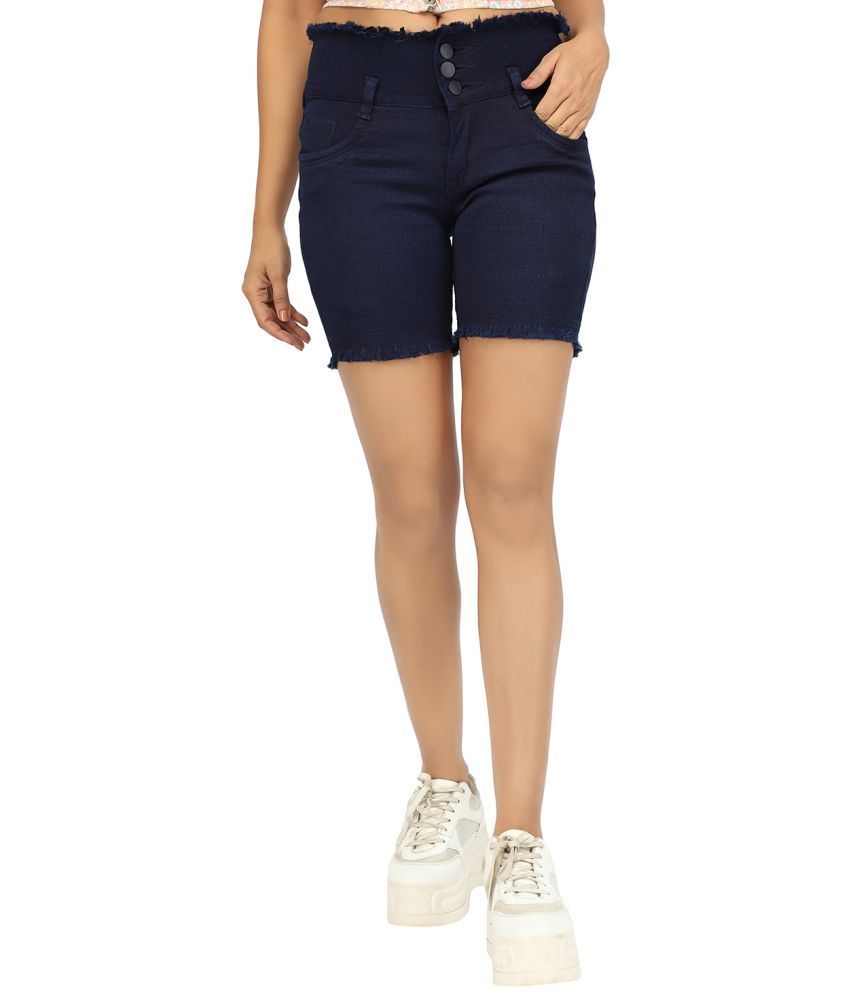     			AngelFab Denim Cut-Offs - Navy